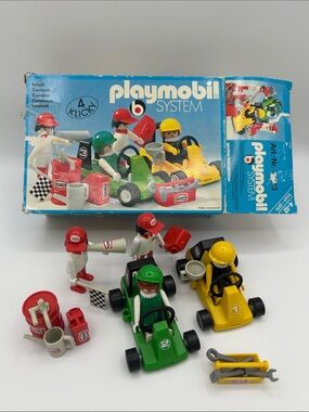 1979 Vintage Playmobil 3523 Go-Karts Complete With Original Box Geobra